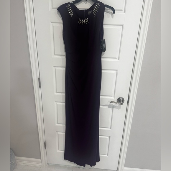 NWT - Vince Camuto Purple Jeweled Neckline Formal Dress Women’s Size 0